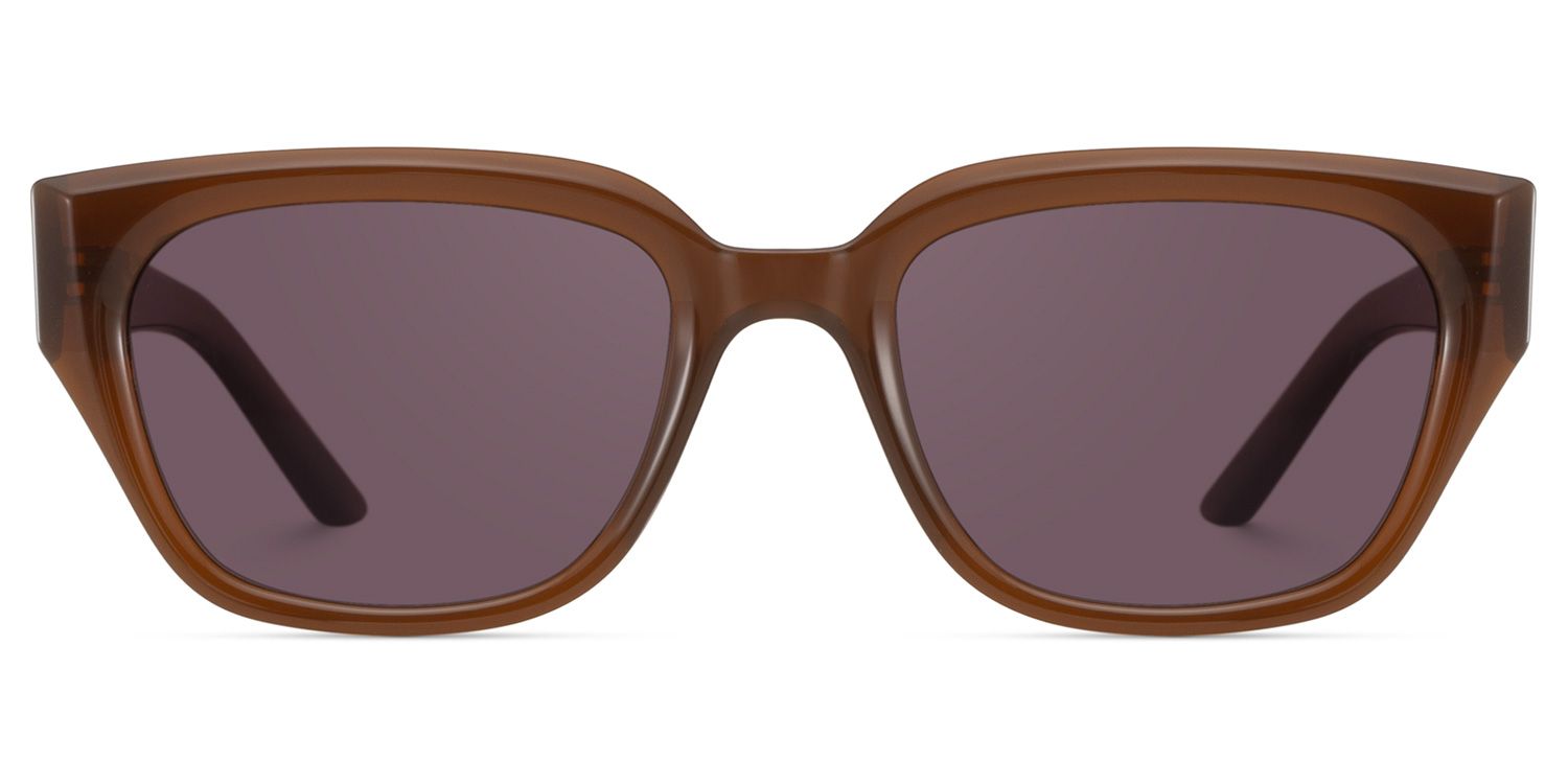 Serene Brown Clear Cat eye Polarized Sunglasses Online | Zeelool1