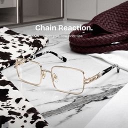 Olivia Light Gold Rectangle Glasses0