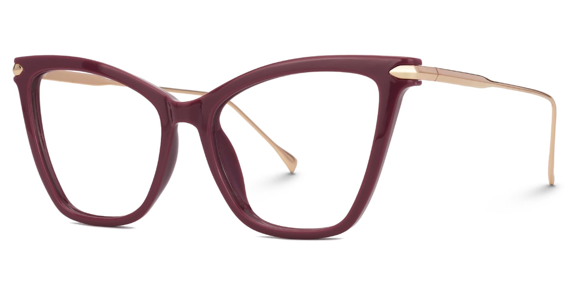 Hilary Butterfly Dark-Red Glasses with Thin Frames1