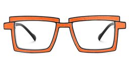 Zephyr Rectangle Orange Glasses1