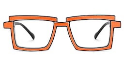 Zephyr Rectangle Orange Glasses1