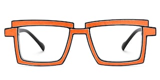 Zephyr Rectangle Orange Glasses1