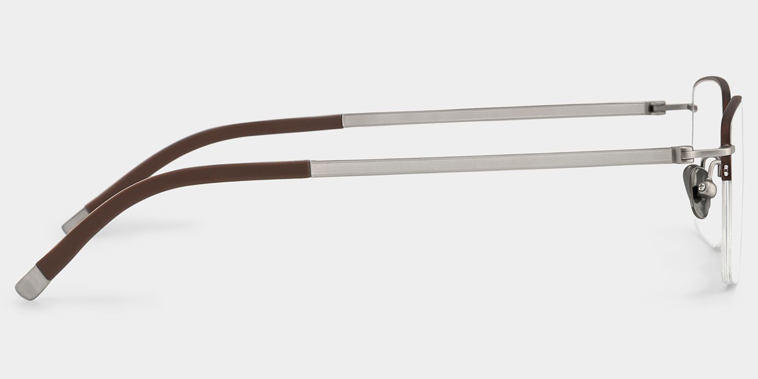 Carson Black Semi Rimless Glasses in Rectangle Frame | ZEELOOL4