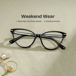 Jagger Cat-Eye Black Glasses0