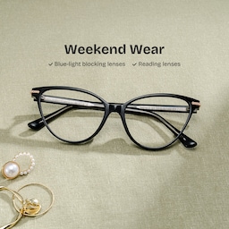 Jagger Cat-Eye Black Glasses0