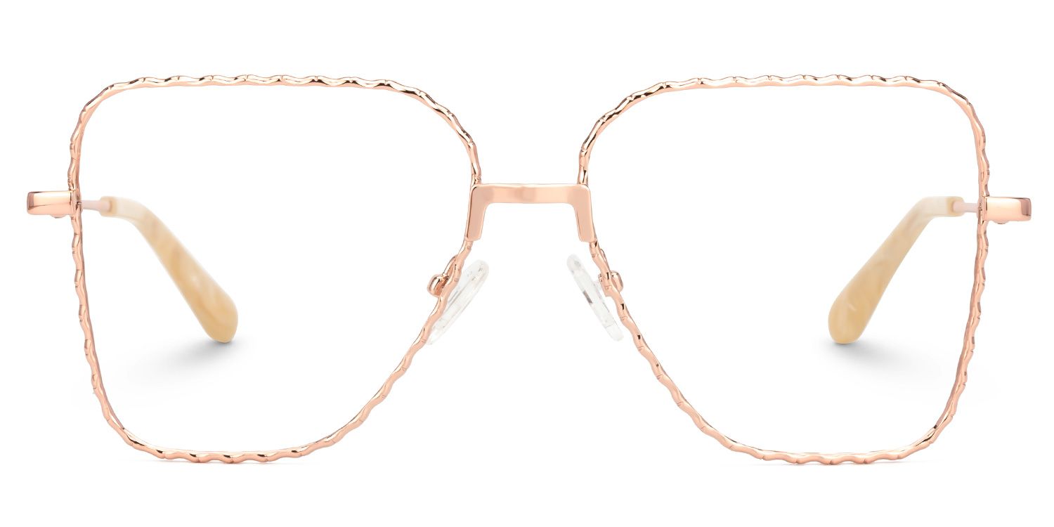 Designer Alisandra Gold Frame Eyeglasses in Aviator Shape0