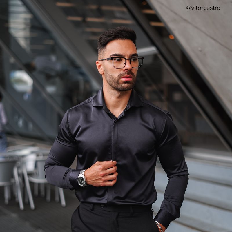 Barber Geometric Black Glasses | Zeelool Glasses4