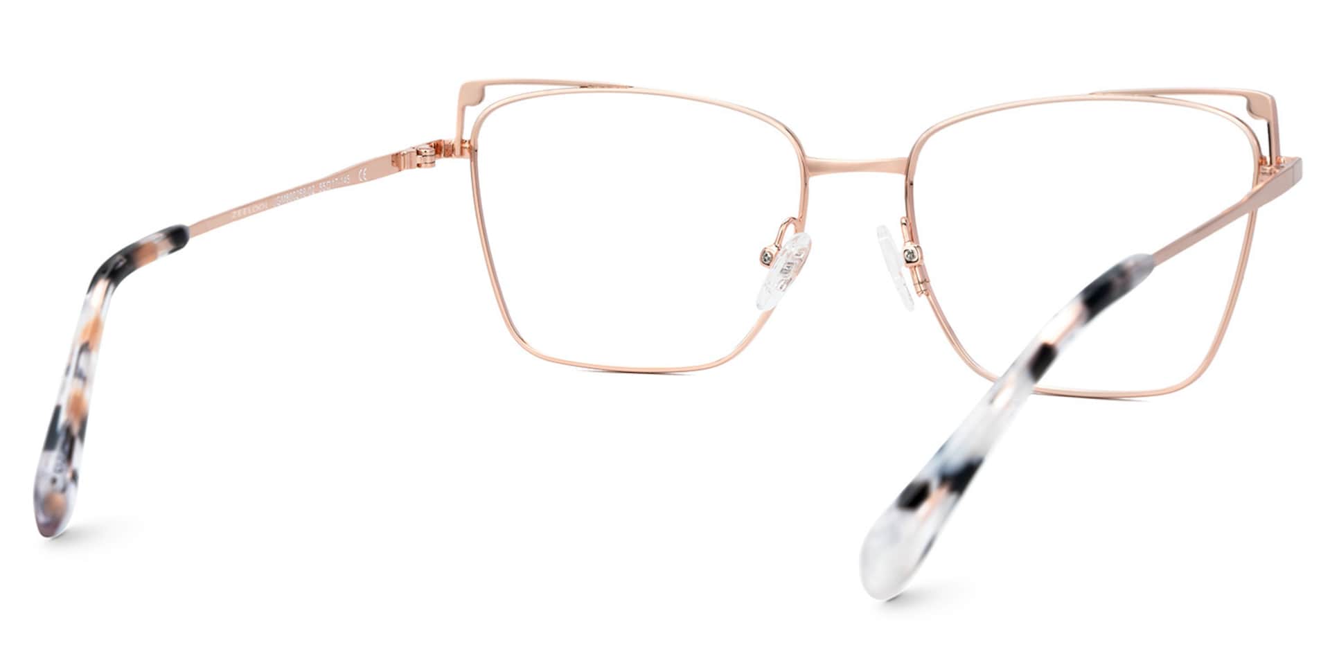 Rectangle Rose Gold Metal Glasses Frames | Zeelool3