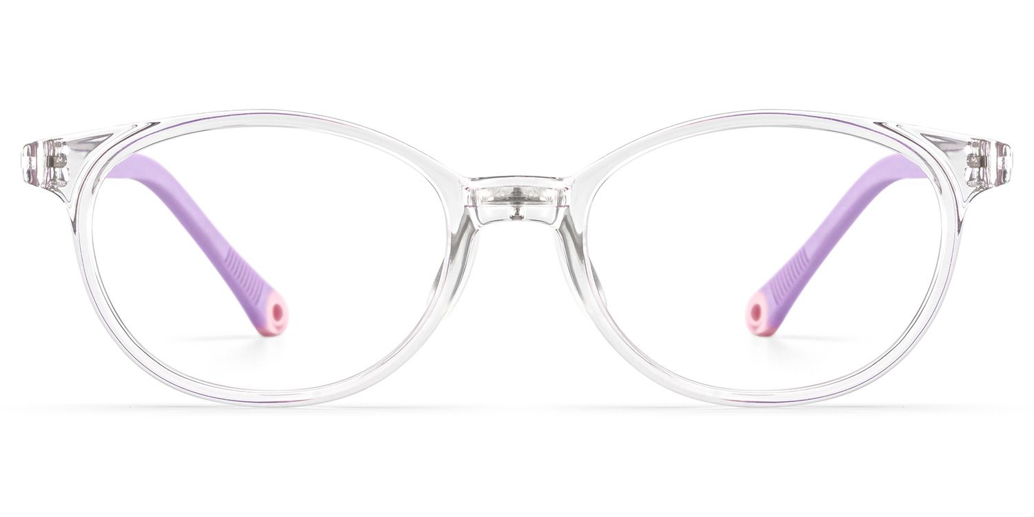 Olive Oval Clear Purple Frame Eyeglasses for Pre-tweens