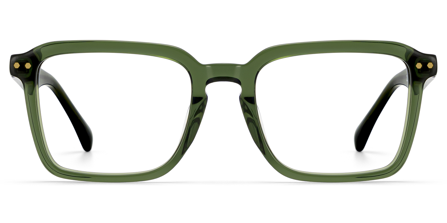 Vickerie Thin Green Glasses in Square Design | Zeelool