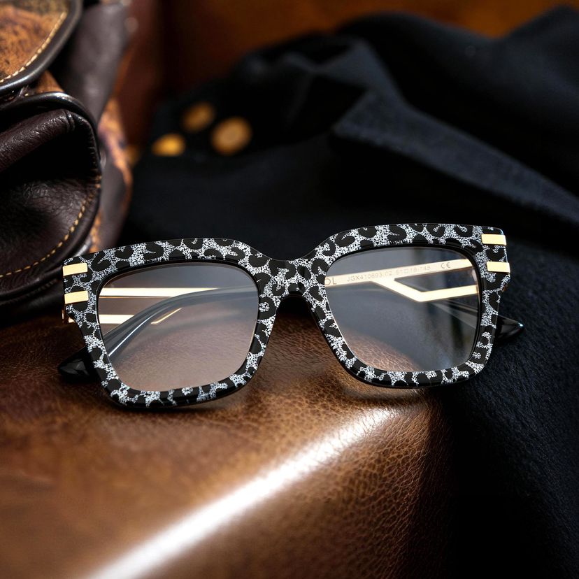 Lidia Square Gray Leopard Glasses