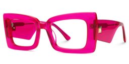Mitia Rectangle Neon-Pink Glasses1