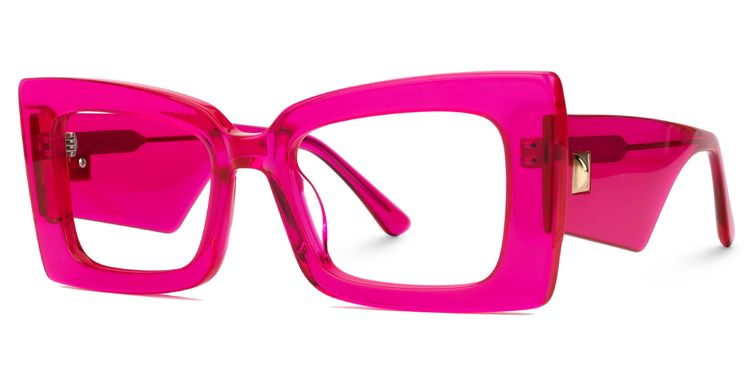 Mitia Rectangle Neon-Pink Glasses