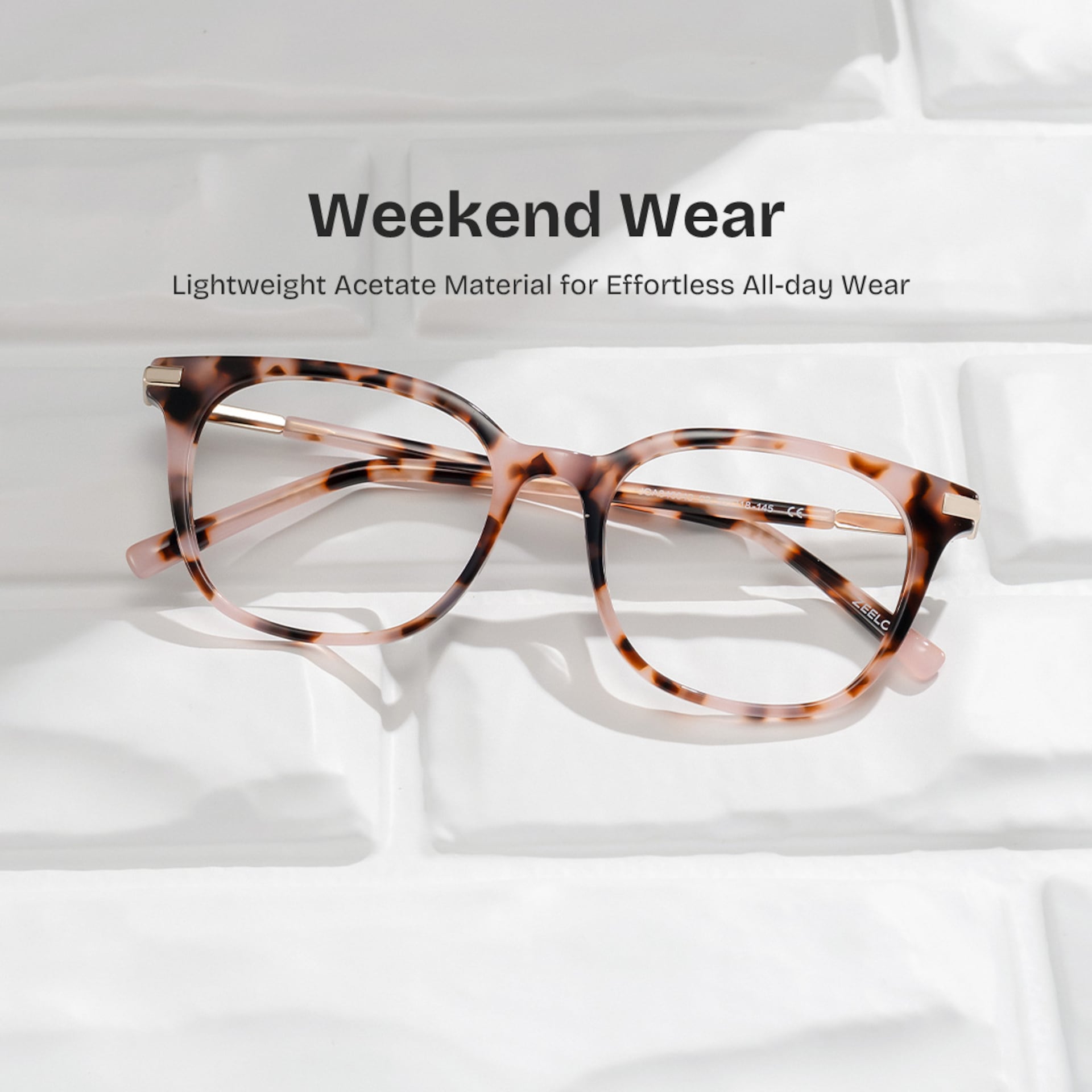 Square Pink Tortoise Eyeglasses- Vilmarie Acetate Frame Glasses0