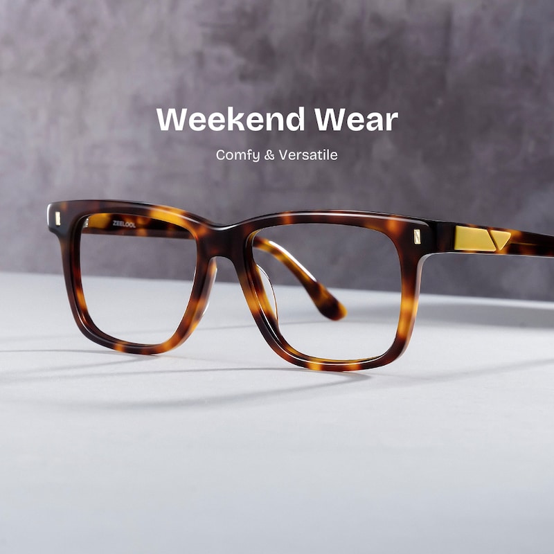ZEELOOL Travis Rectangle Tortoise Glasses