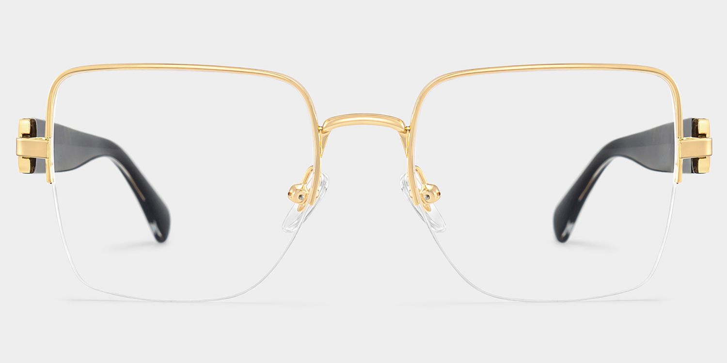 Lauren Gold Frame Glasses with Square Frame Online | ZEELOOL2