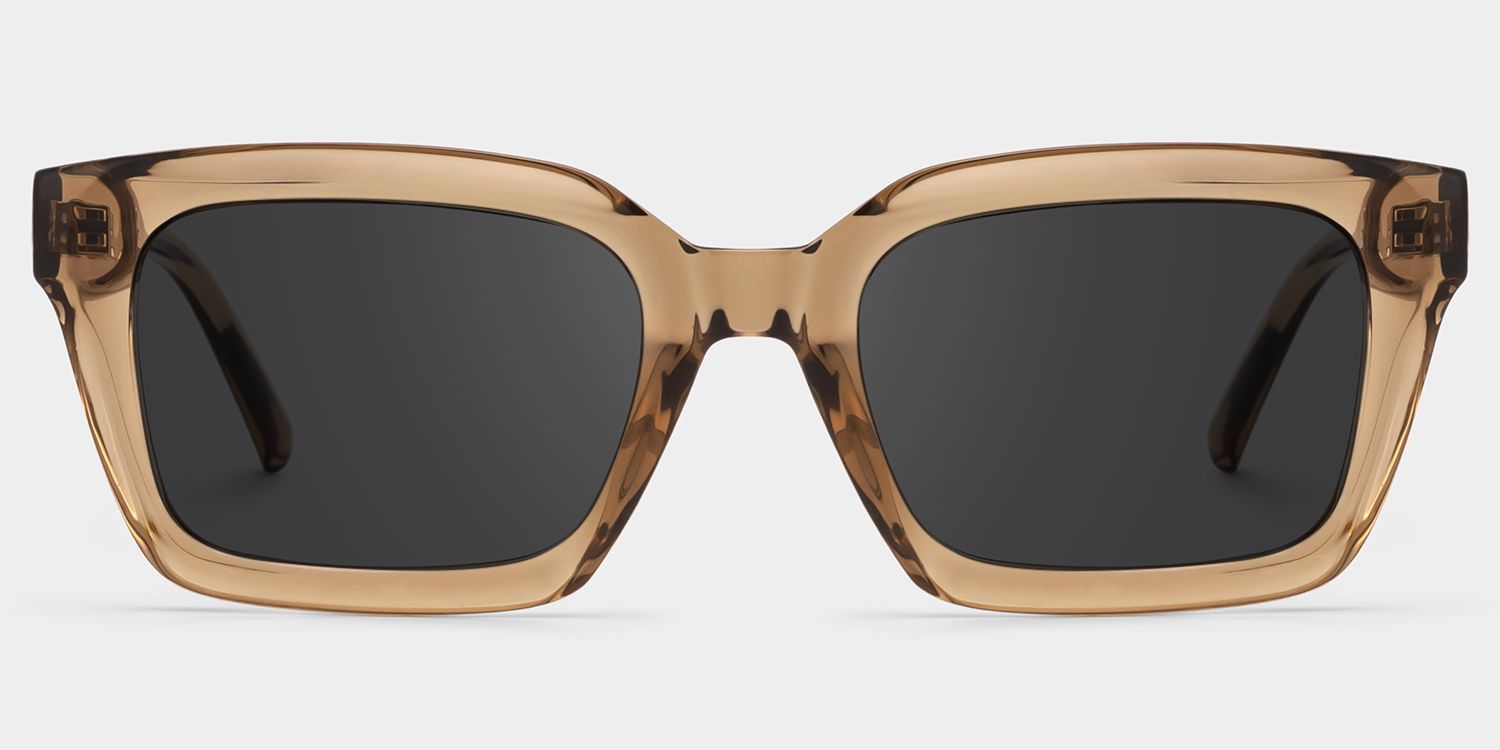 Grover Rectangle Beige Sunglasses for Women & Men | ZEELOOL display picture 3