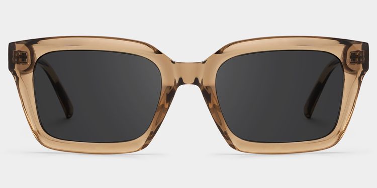 Grover Beige Rectangle Sunglasses