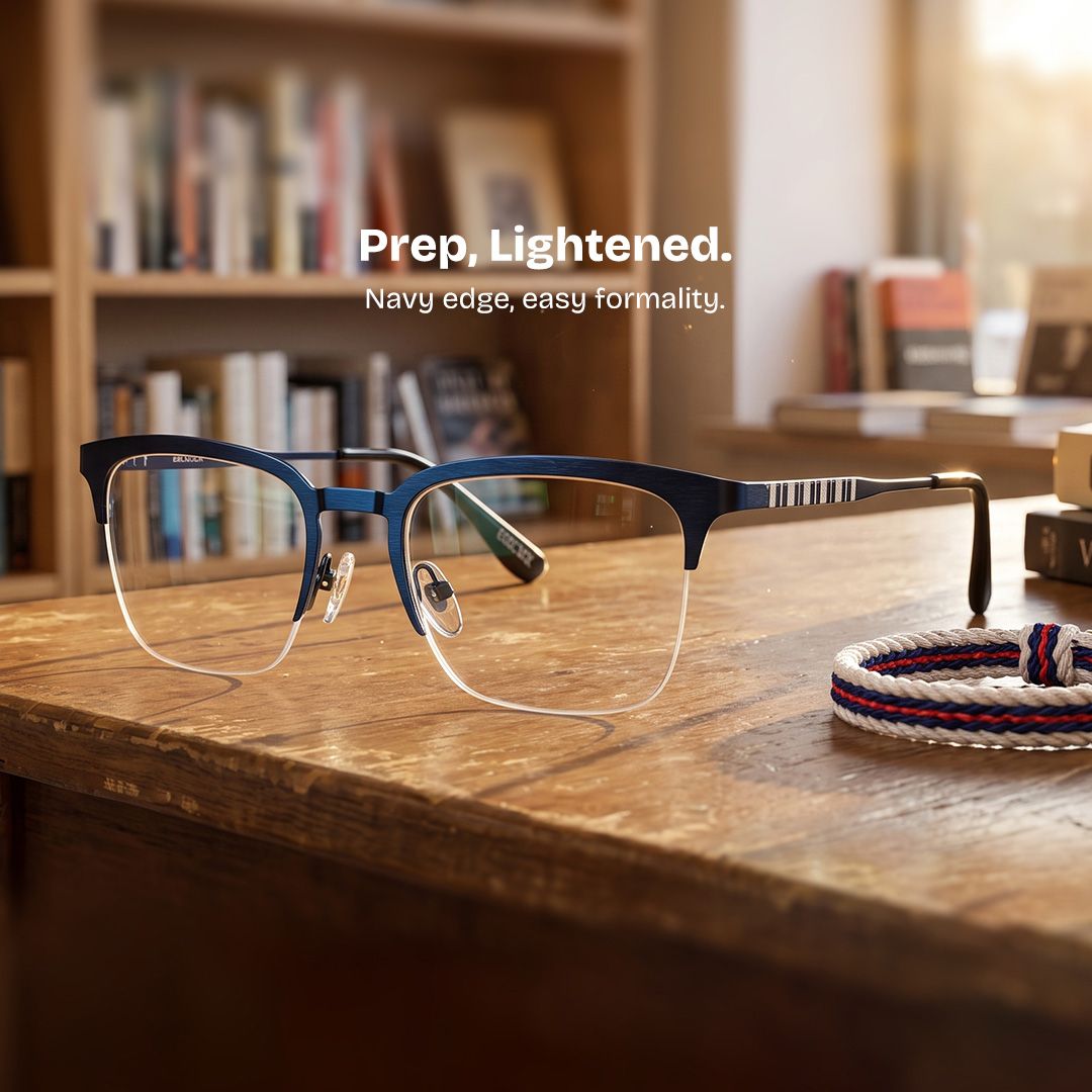Shop Peyton Blue Browline Eyeglasses Online | ZEELOOL0
