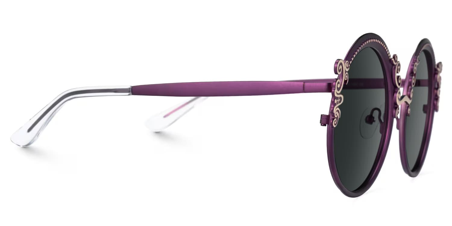 Nelida Round Purple Glasses2
