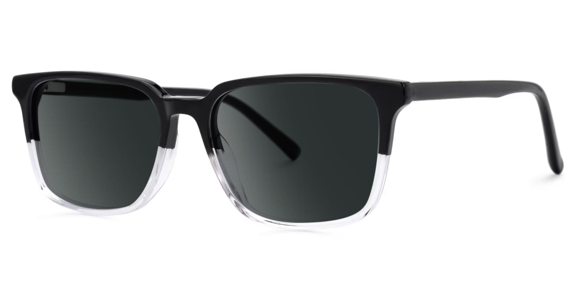 Barnhill Acetate Square Black-Clear Frame Sunglasses | Zeelool1