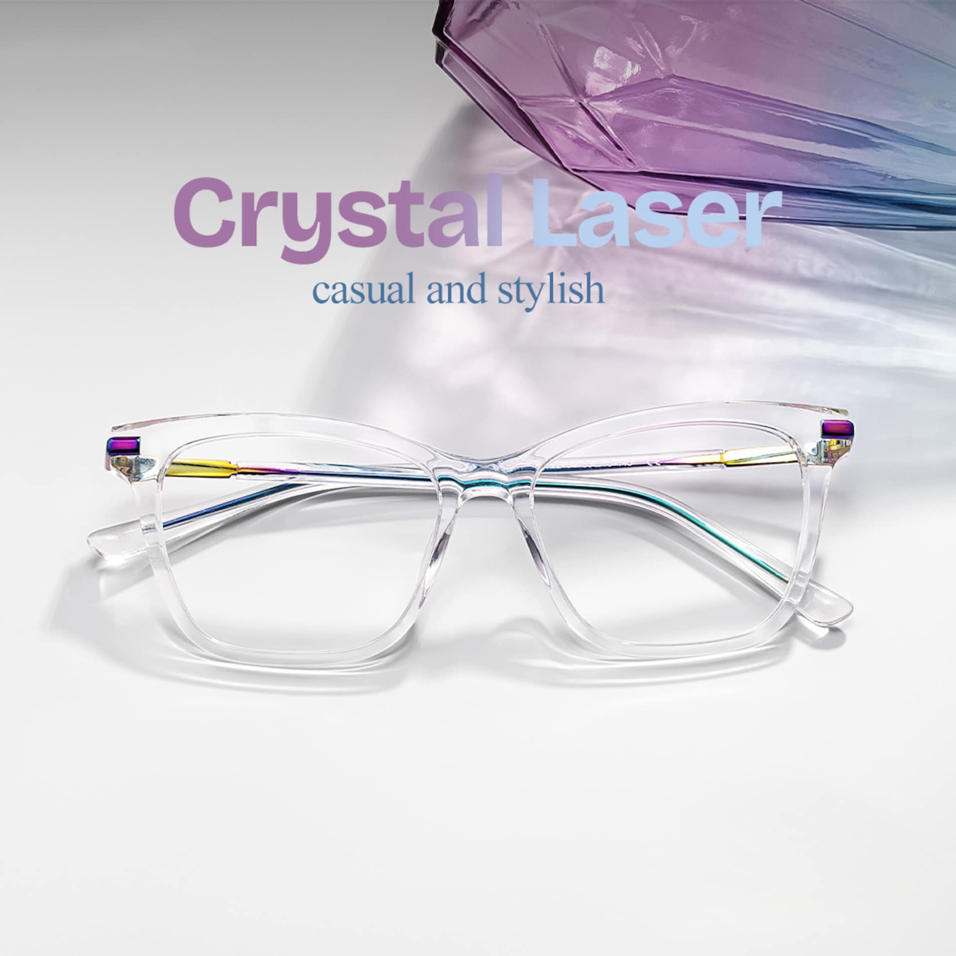 Eliot Rectangle Eyewear with Crystals0