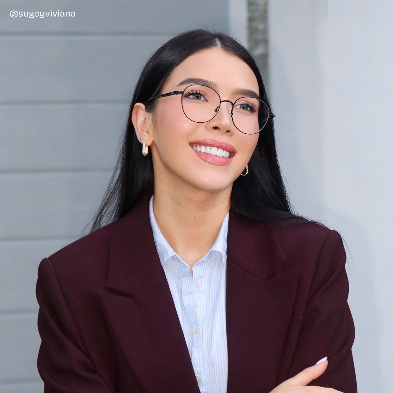 Titanium Celena Eyeglasses, Celena Round Glasses -Zeelool Glasses5