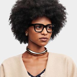 Zinnia Black Rectangle Glasses1