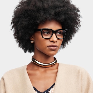 Zinnia Rectangle Black Glasses1