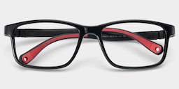 Clay Rectangle Black Red Glasses0