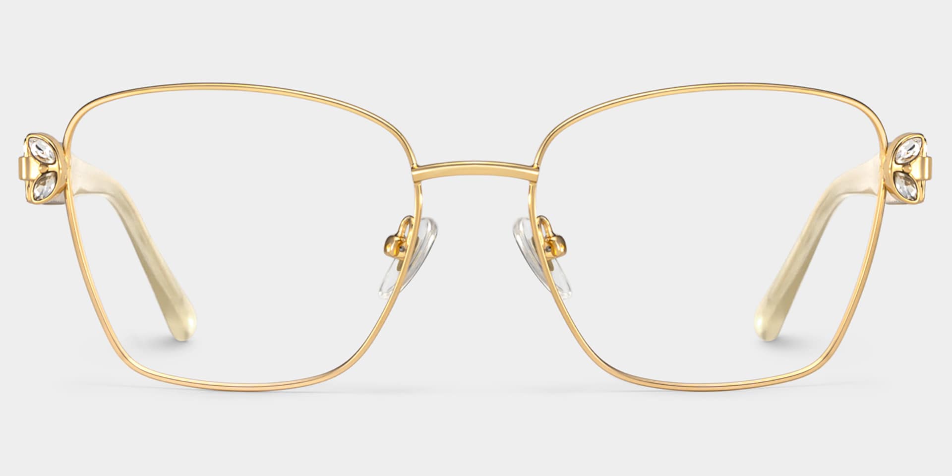 Rectangle Gold Eyeglasses- Ellie Metal Frame Glasses1