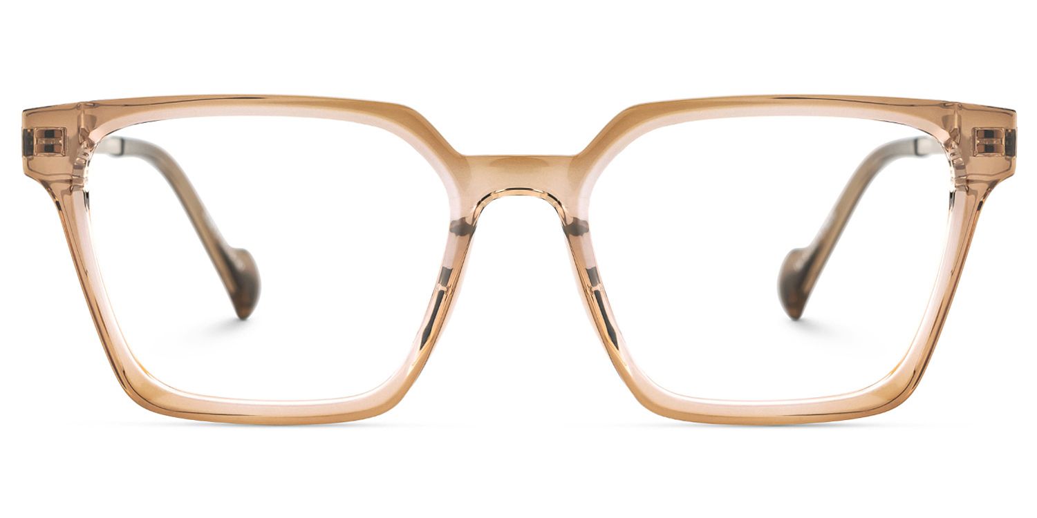 Mabel Eyeglasses in Square Beige Frame | Zeelool1