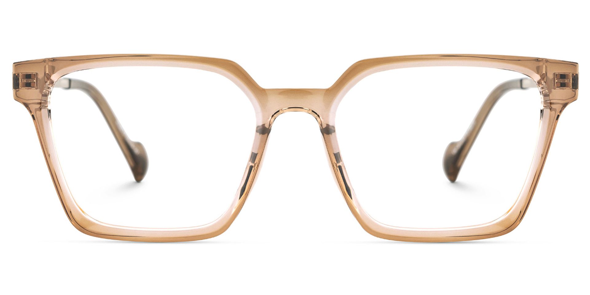 Mabel Eyeglasses in Square Beige Frame | Zeelool1