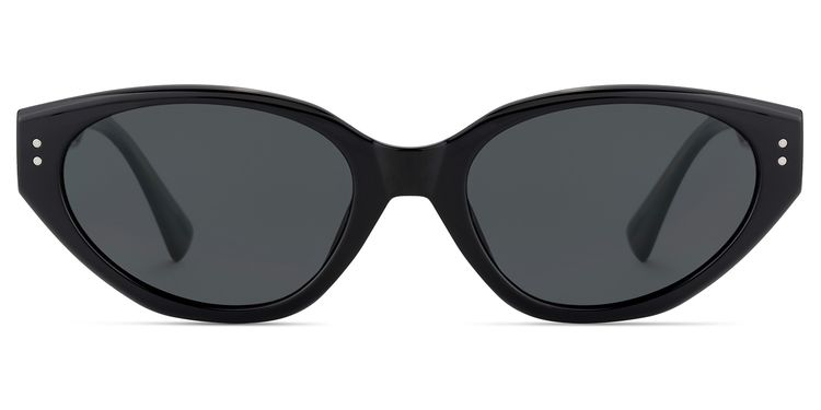 Raine Cat-eye Black Polarized Sunglasses