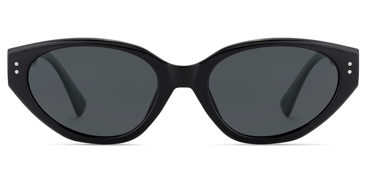 Raine Cat-eye Black Polarized Sunglasses