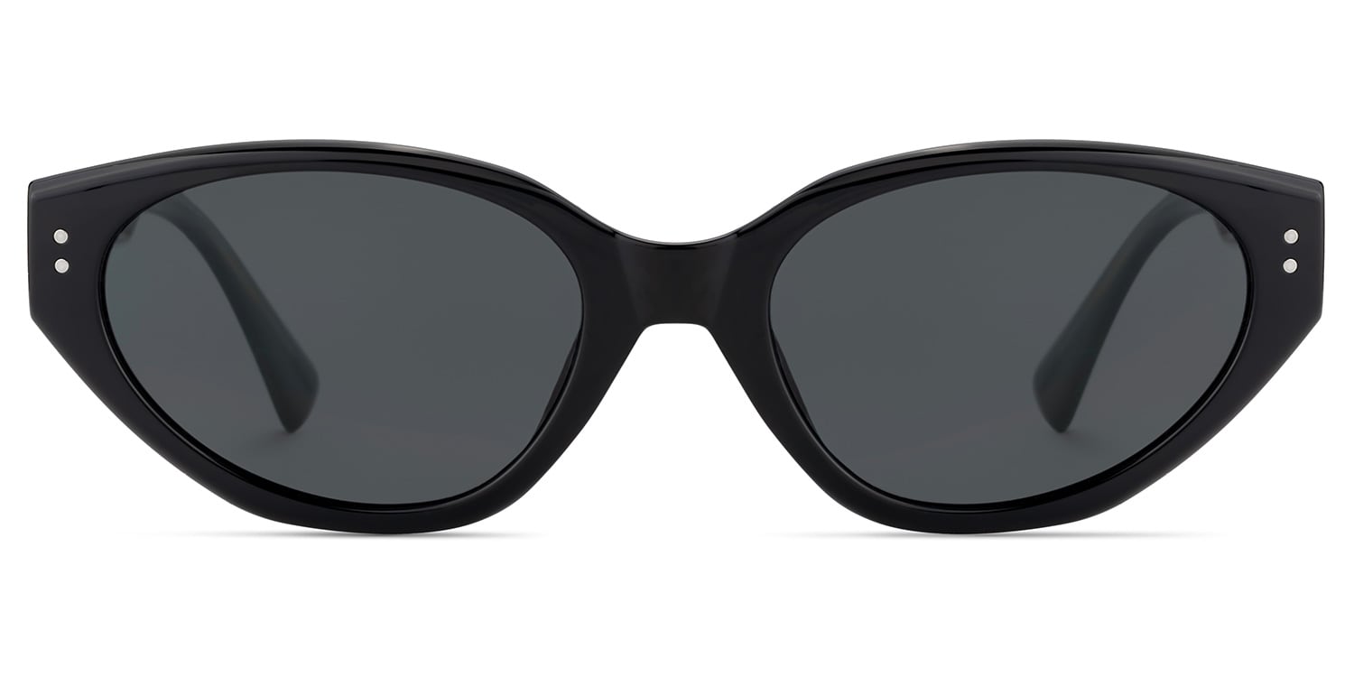 Raine Cat-eye Black Polarized Sunglasses