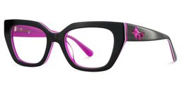 Flare Rectangle Black Glasses3
