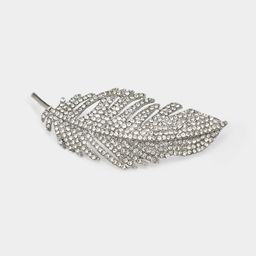 Full Rhinestone Classic Feather Brooch1