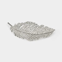 Full Rhinestone Classic Feather Brooch1