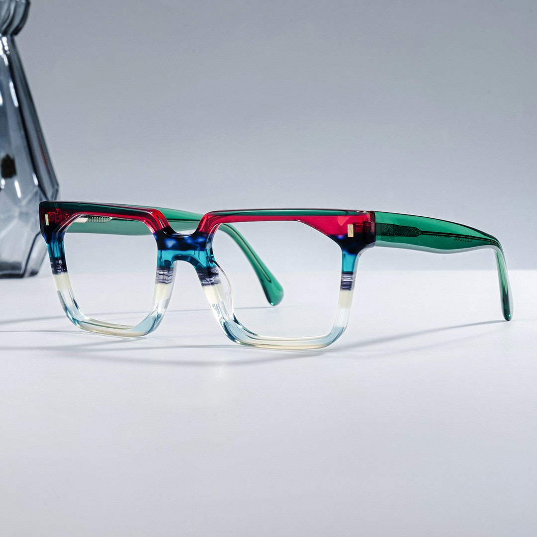 Laguer Rectangle Green Glasses1