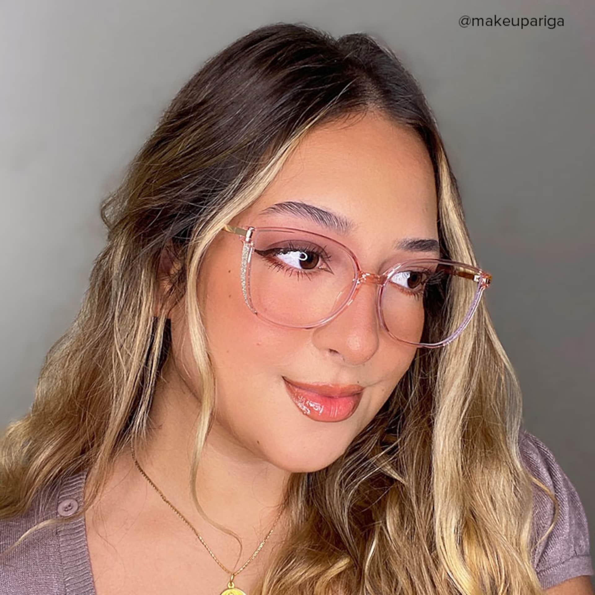 Rodz Light Pink Square Frame Glasses | Zeelool9