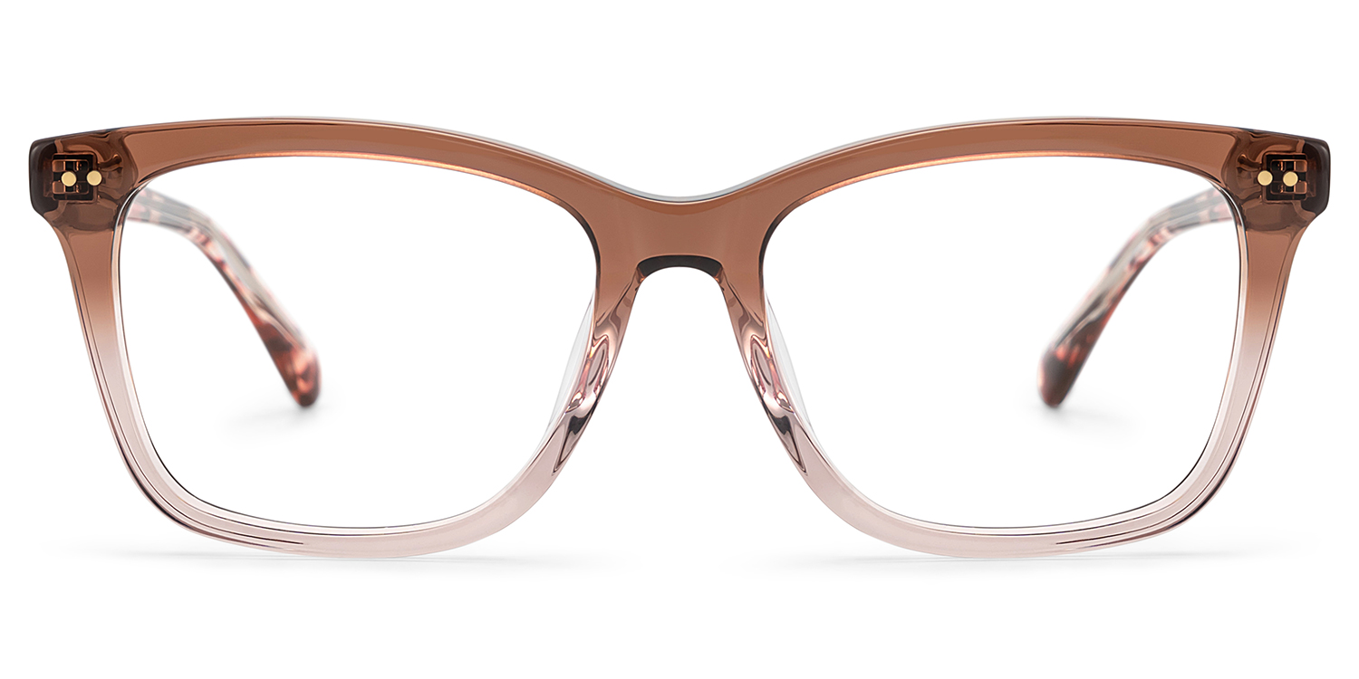 Layla Brown Flower Square Eyeglass Frames | ZEELOOL