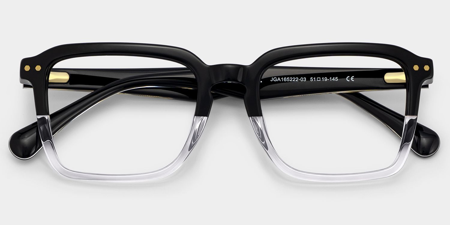 Vickerie Thin Black Clear Glasses in Square Design | Zeelool