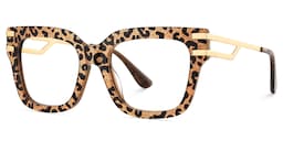 Lidia Square Leopard Glasses4