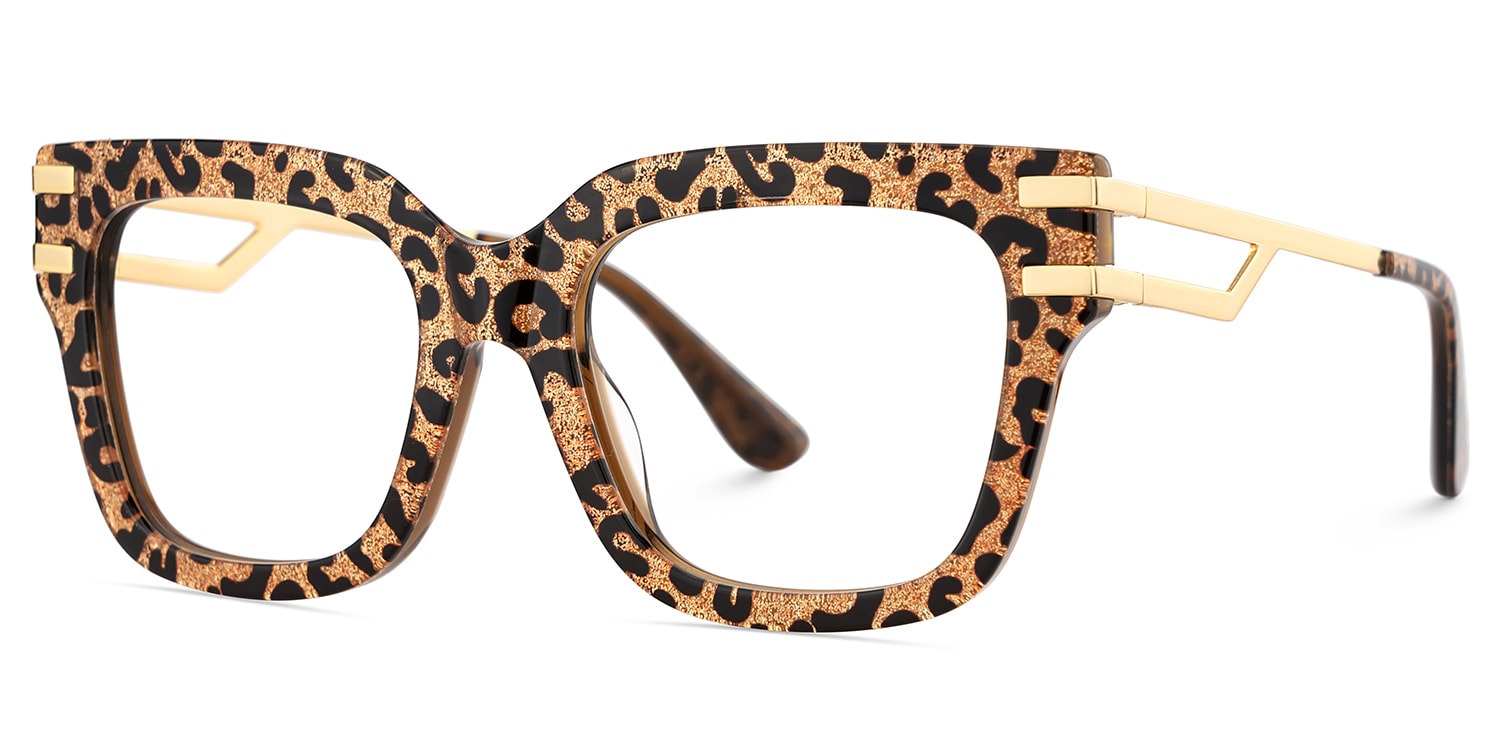 Lidia Square Leopard Glasses4