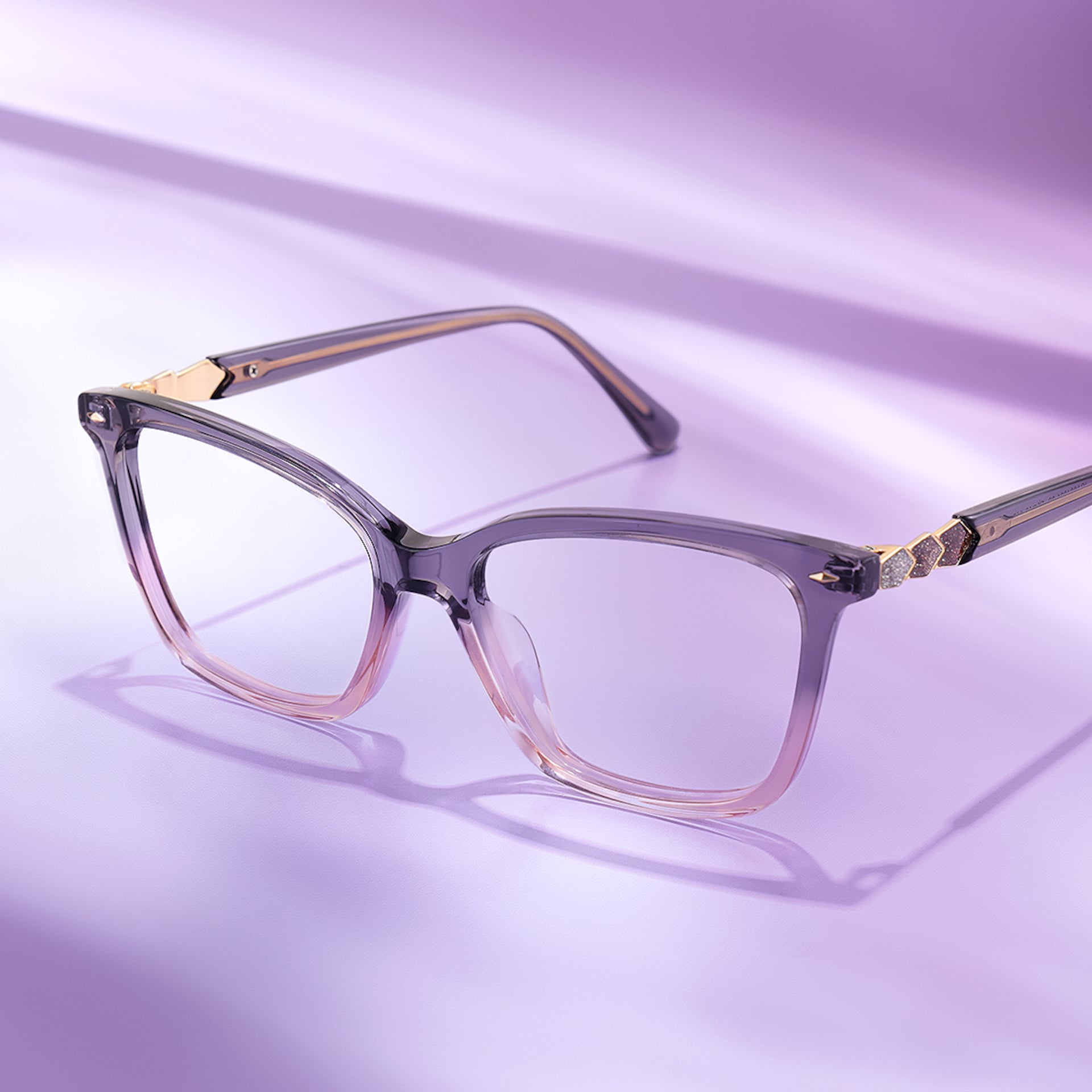 Theo Acetate Two-tone Frame Glasses with Square Shape | Zeelool6