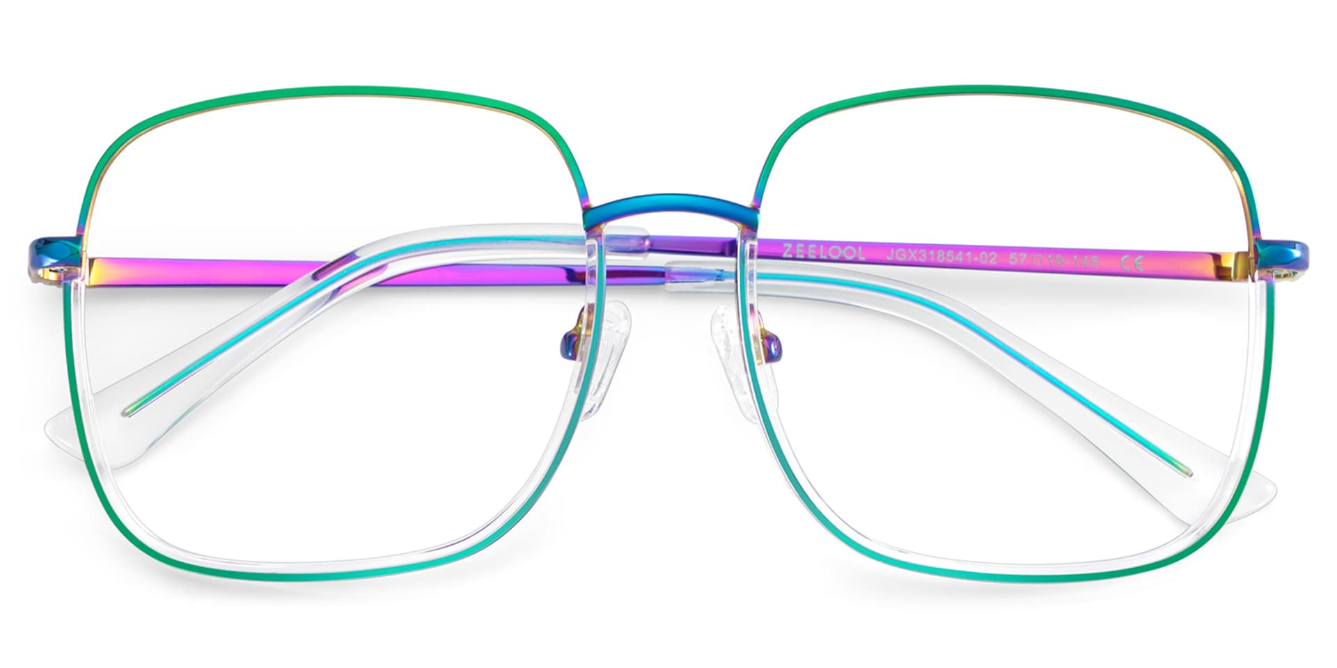 Wade Square Iridescent Color Frame Glasses for Women | Zeelool2