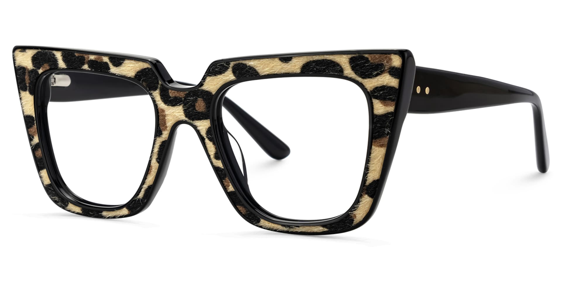 Leopard Print Cat Eye Glasses With Black Temple2