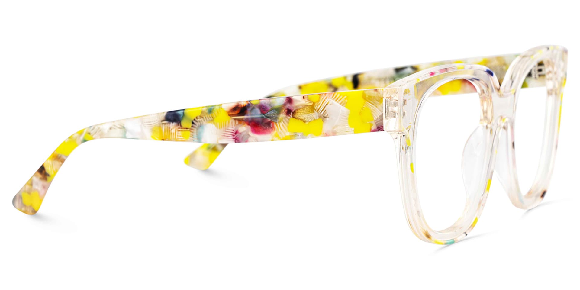 Jett Acetate Yellow Frame Glasses with Square Shape | Zeelool4