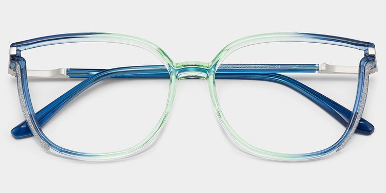 Rodz Square Blue-Green Glasses